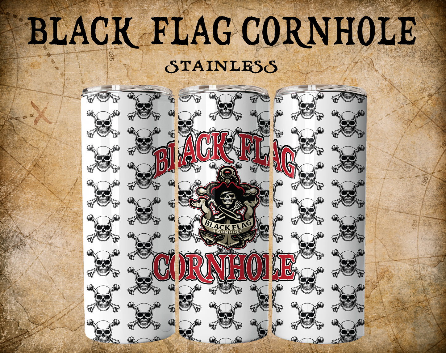 Black Flag Cornhole Tumbler - Stainless - 20 Ounce