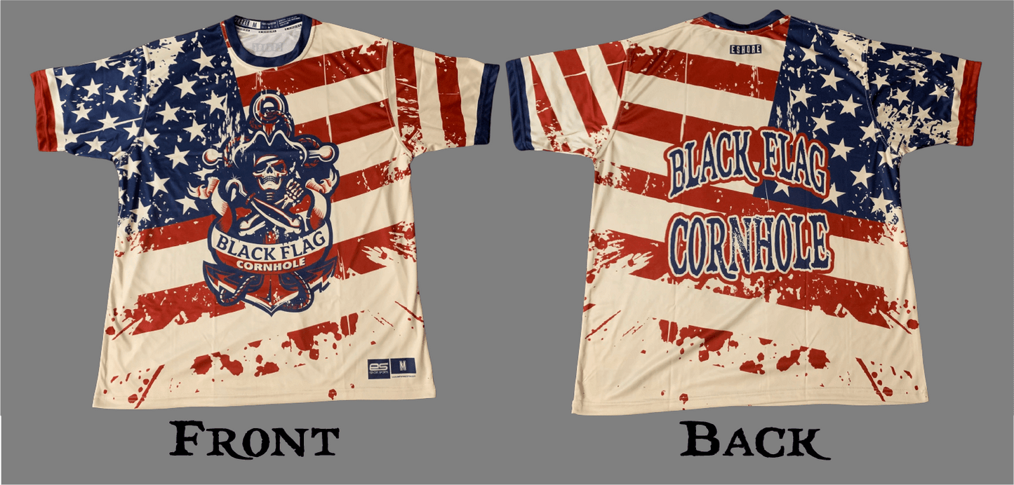 Black Flag Cornhole American Flag Jersey - Ready to Ship