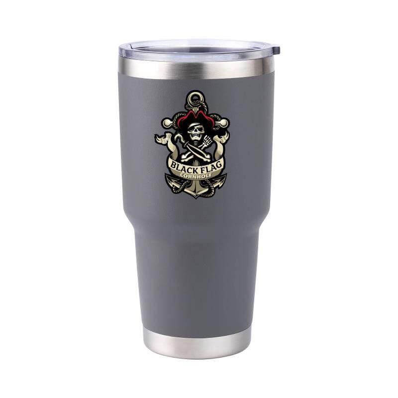 Black Flag Cornhole Tumbler - Logo Design - 30 Ounce