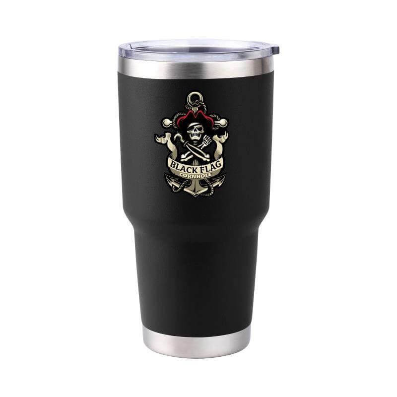 Black Flag Cornhole Tumbler - Logo Design - 30 Ounce