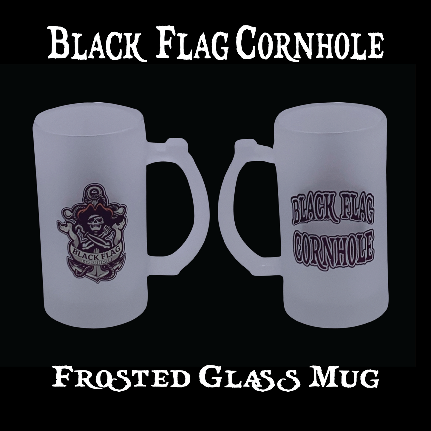 Black Flag Cornhole Glass Mug