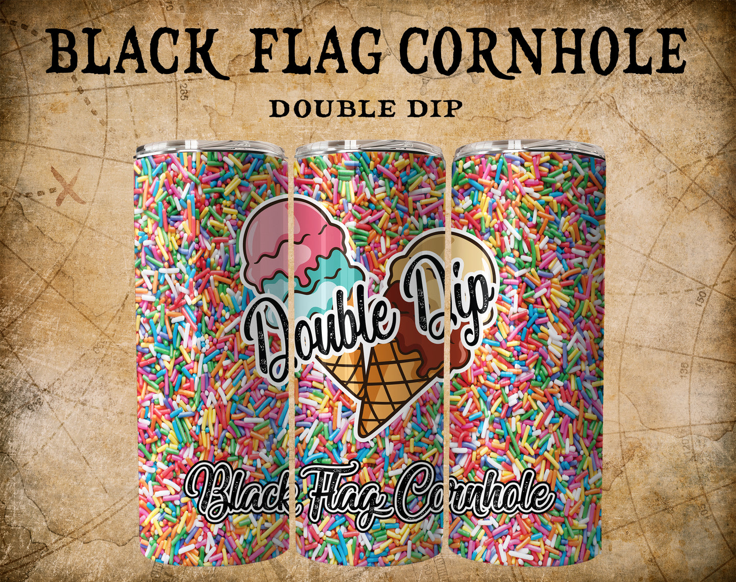 Black Flag Cornhole Tumbler - Double Dip