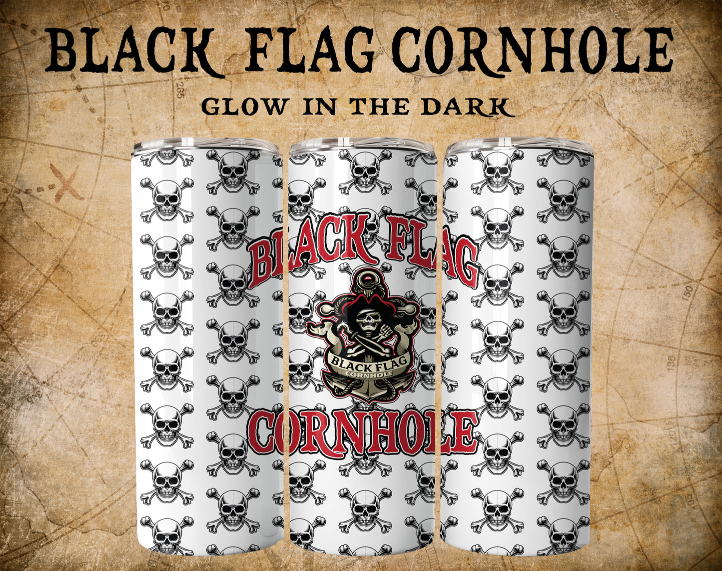 Black Flag Cornhole Tumbler - Glow In The Dark - 20 Ounce
