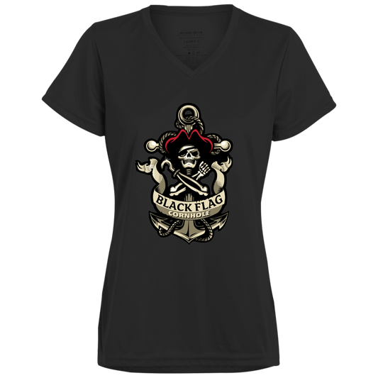 Black Flag Cornhole Logo Performance Tee Shirt - Women's V-Neck