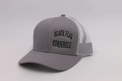 Black Flag Cornhole Offset Text Hat - Trucker Hat